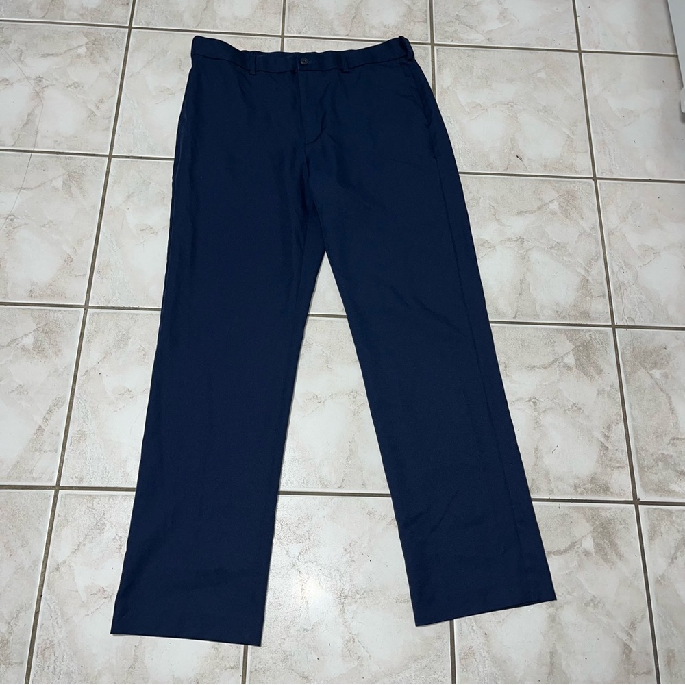 PGA Tour Golf Pants Mens 34x32 Navy Blue Flat Front With Pockets